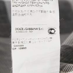 Dolce & Gabbana Black/White Checked Cotton Flounce Maxi Skirt L