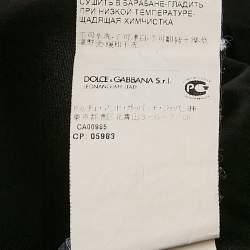 Pre Owned Dolce & Gabbana Black Flowers Print Silk Ruched Midi Dress L