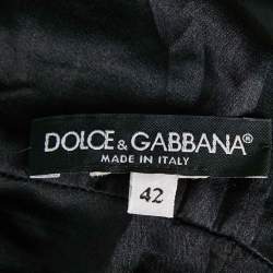 Pre Owned Dolce & Gabbana Black Floral Jacquard Button Detail Short Dress M