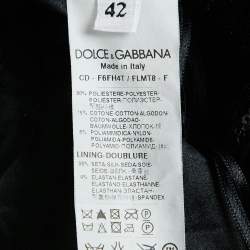 Pre Owned Dolce & Gabbana Black Sequin Lace Trimmed Sleeveless Mini Dress M