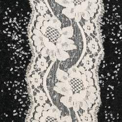 Pre Owned Dolce & Gabbana Black Sequin Lace Trimmed Sleeveless Mini Dress M