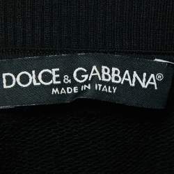 Pre Owned Dolce & Gabbana Black Heart Foil Print Hooded Sweatshirt M 