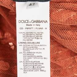 Dolce & Gabbana Metallic Sequin Mesh Midi Dress M