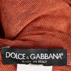 Dolce & Gabbana Metallic Sequin Mesh Midi Dress M