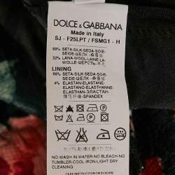 Dolce & Gabbana Black Floral Print Silk Blend Jacket and Short Dress Set S