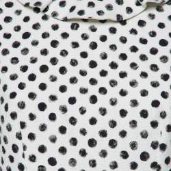 Pre Owned Dolce & Gabbana White Polka Dot Print Cotton Flounced Dress M