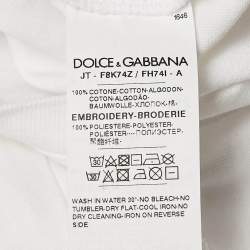 Pre Owned Dolce & Gabbana White Printed Cotton T-Shirt S