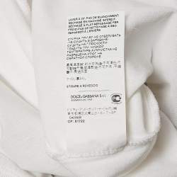 Pre Owned Dolce & Gabbana White Printed Cotton T-Shirt S