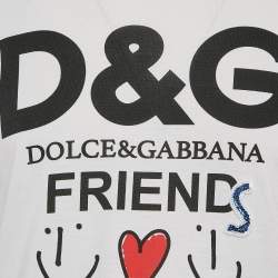 Pre Owned Dolce & Gabbana White Printed Cotton T-Shirt S