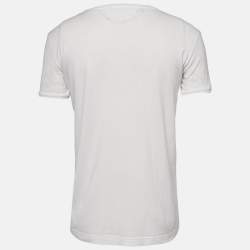 Pre Owned Dolce & Gabbana White Printed Cotton T-Shirt S