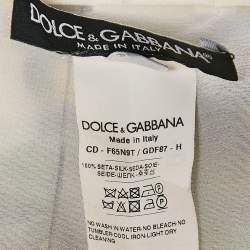 Pre Owned Dolce & Gabbana Multicolor Printed Silk Belted Midi Dress M