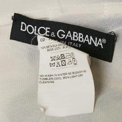 Pre Owned Dolce & Gabbana Multicolor Printed Silk Belted Midi Dress M