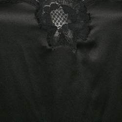 Pre Owned Dolce & Gabbana Black Silk Satin Lace Trimmed Camisole L
