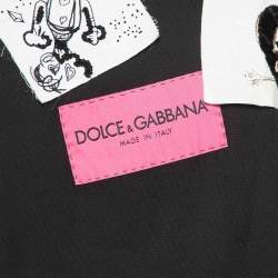 Dolce & Gabbana Black Cotton Patch Detail Crew Neck T-Shirt XS