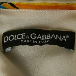 Pre Owned Dolce & Gabbana Multicolor Printed Silk Sleeveless Midi Dress S