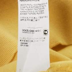 Pre Owned Dolce & Gabbana Yellow Cashmere Knit Top M