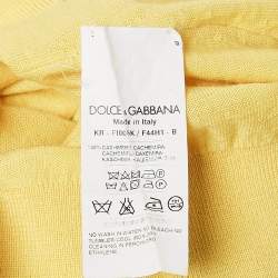Pre Owned Dolce & Gabbana Yellow Cashmere Knit Top M