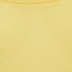 Pre Owned Dolce & Gabbana Yellow Cashmere Knit Top M