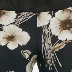 Dolce & Gabbana Navy Blue Floral Print Silk Blend Pants S