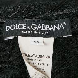 Pre Owned Dolce & Gabbana Black Lace Bell Sleeve Top XS