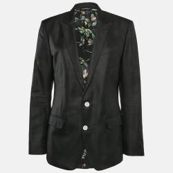 Pre Owned Dolce & Gabbana Black Silk Single Breasted Blazer L
