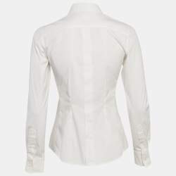 Pre Owned Dolce & Gabbana White Cotton Button Front Shirt S