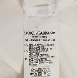 Pre Owned Dolce & Gabbana White Cotton Button Front Shirt S