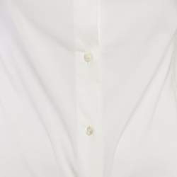 Pre Owned Dolce & Gabbana White Cotton Button Front Shirt S