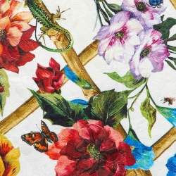 Pre Owned Dolce & Gabbana Multicolor Floral Print Cotton Blend Skirt and Top Set S