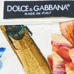 Pre Owned Dolce & Gabbana Multicolor Floral Print Cotton Blend Skirt and Top Set S