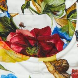 Pre Owned Dolce & Gabbana Multicolor Floral Print Cotton Blend Skirt and Top Set S