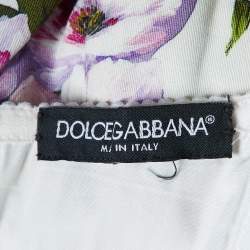 Pre Owned Dolce & Gabbana Multicolor Floral Print Cotton Blend Skirt and Top Set S