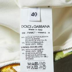 Pre Owned Dolce & Gabbana Multicolor Floral Print Cotton Blend Skirt and Top Set S