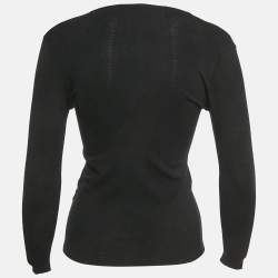 Dolce & Gabbana Black Jersey Logo Stud Detail Cardigan S 