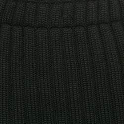 Dolce & Gabbana Black Virgin Wool Rib Knit Knee-Length Skirt S