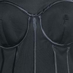 Pre Owned Dolce & Gabbana Black Cotton Knit Bustier Top M