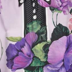 Pre Owned Dolce & Gabbana Silk Multicolor Floral Print Shirt M