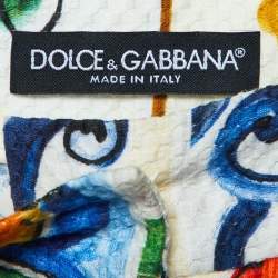 Dolce & Gabbana Multicolored Majolica Print Cotton Top & Pants Set S