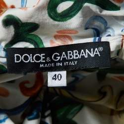 Dolce & Gabbana Multicolored Majolica Print Cotton Top & Pants Set S
