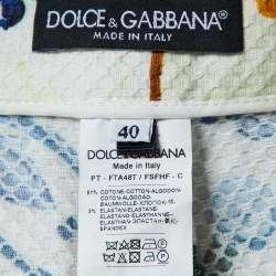Dolce & Gabbana Multicolored Majolica Print Cotton Top & Pants Set S