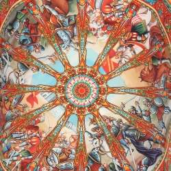 مملوكة مسبقًا Dolce & Gabbana Multicolor Medieval Print Silk Cap Sleeve Top M