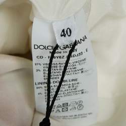 Pre Owned Dolce & Gabbana Multicolor Floral Print Crepe Brooch Detail Midi Dress S