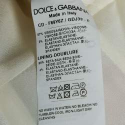 Pre Owned Dolce & Gabbana Multicolor Floral Print Crepe Brooch Detail Midi Dress S