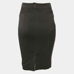 Dolce & Gabbana Black Textured Stretch Crepe Knee-Length Skirt S