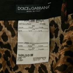 Dolce & Gabbana Black Textured Stretch Crepe Knee-Length Skirt S
