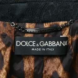 Dolce & Gabbana Black Jacquard Single Breasted Blazer S