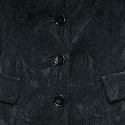 Dolce & Gabbana Black Jacquard Single Breasted Blazer S