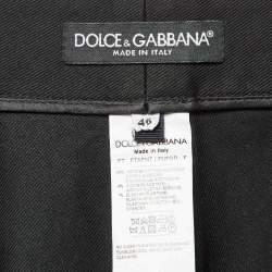 Dolce & Gabbana Black Cotton Contrast Tape Detail Trousers L