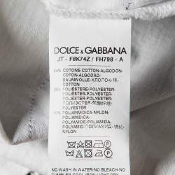 Pre Owned Dolce & Gabbana Monochrome Cotton Lace Trim Tunic M