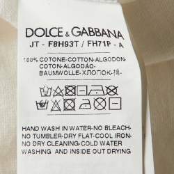 Pre Owned Dolce & Gabbana White L'amore e Bellezza Print Cotton Sleeveless T-Shirt M